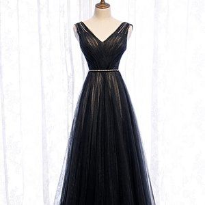 Brand New, Never worn long Black Tulle Ball Gown